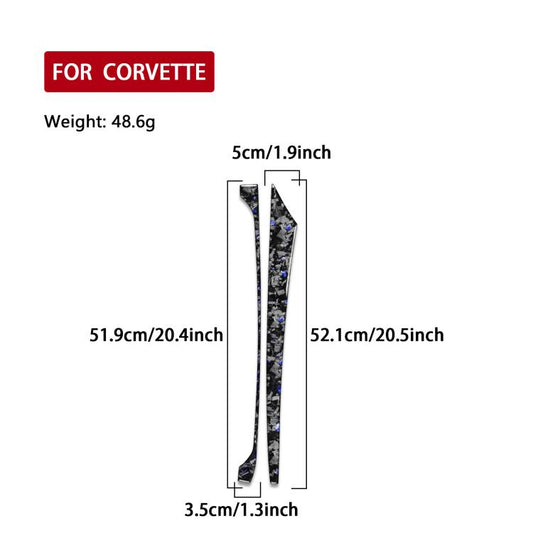 2pcs/Set Forged Gold Foil Carbon Fiber Car Center Console Side Decorative Sticker for Chevrolet Corvette C8 2020-, Left Driver(Blue) - Car Interior Mouldings by buy2fix | Online Shopping UK | buy2fix