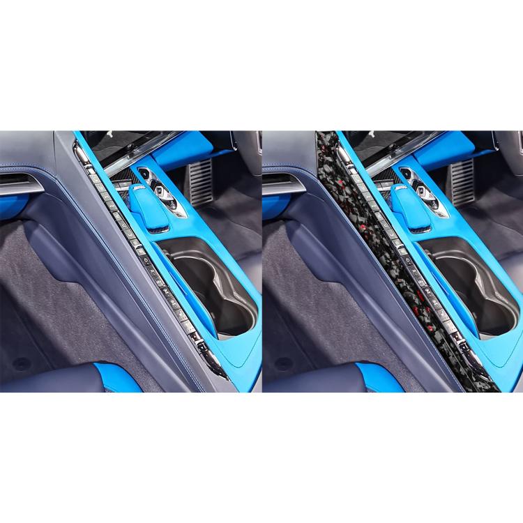 2pcs/Set Forged Gold Foil Carbon Fiber Car Center Console Side Decorative Sticker for Chevrolet Corvette C8 2020-, Right Driver(Red) - Car Interior Mouldings by buy2fix | Online Shopping UK | buy2fix