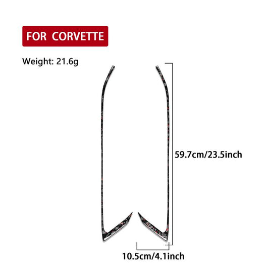 2pcs/Set Forged Gold Foil Carbon Fiber Car Door Decorative Sticker for Chevrolet Corvette C8 2020-, Left and Right Driver(Red) - Car Interior Mouldings by buy2fix | Online Shopping UK | buy2fix