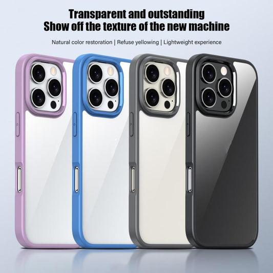 For iPhone 16 Plus iPAKY Bright Color Series Shockproof PC+TPU Phone Case(Blue) - iPhone 16 Plus Cases by iPAKY | Online Shopping UK | buy2fix