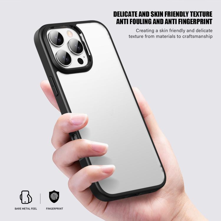 For iPhone 16 Pro Max iPAKY Bright Color Frosted Series Shockproof PC+TPU Phone Case(Black) - iPhone 16 Pro Max Cases by iPAKY | Online Shopping UK | buy2fix