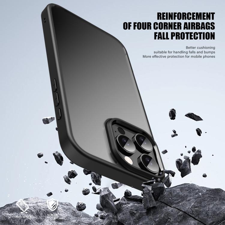 For iPhone 16 Plus iPAKY Bright Color Frosted Series Shockproof PC+TPU Phone Case(Black) - iPhone 16 Plus Cases by iPAKY | Online Shopping UK | buy2fix