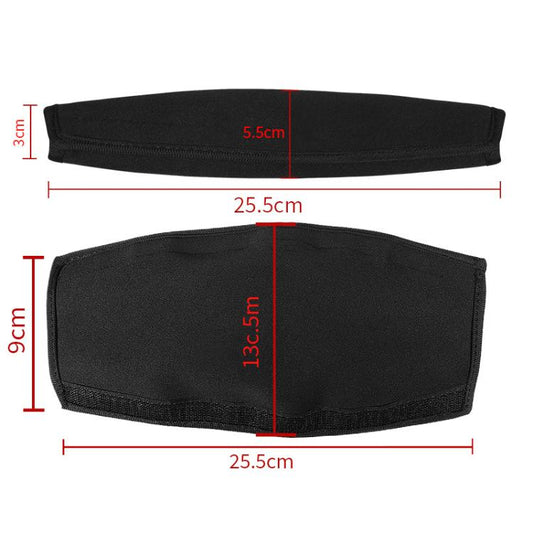 Elastic Cotton Cloth Headband Protective Cover, Size:Curved 25.5x13x9cm(Black) - Earmuff & Pad by buy2fix | Online Shopping UK | buy2fix