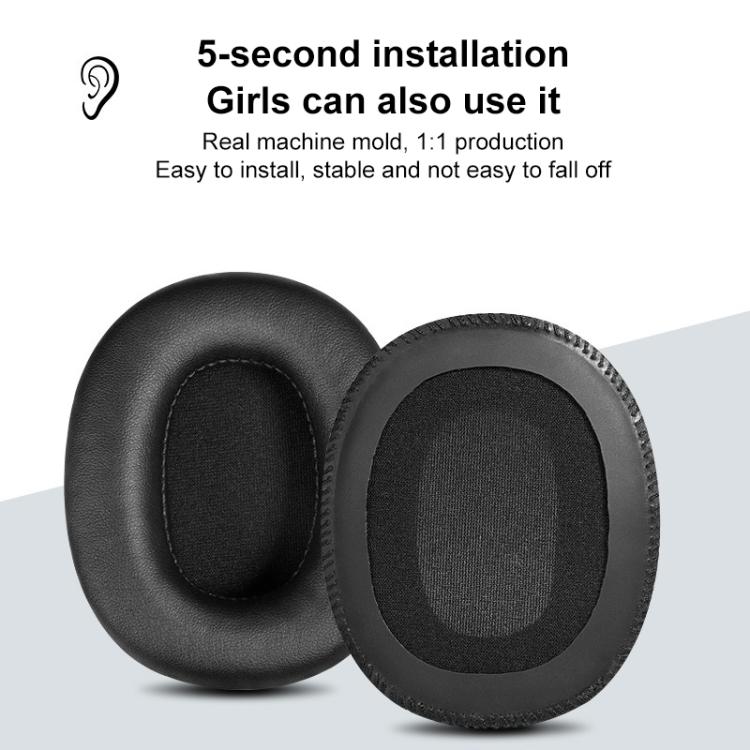 2pcs Sponge Earmuffs Replacement Earpads For Marshall Monitor, Model:Ice Silk Cloth(Black) - Earmuff & Pad by buy2fix | Online Shopping UK | buy2fix