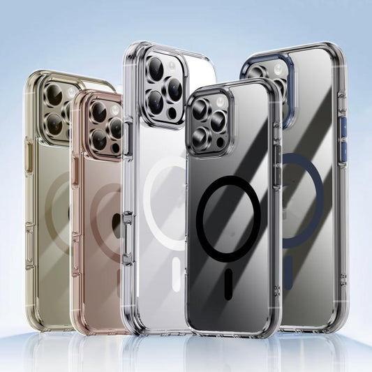 For iPhone 16 Pro Max iPAKY Mingxing Series MagSafe Magnetic Shockproof PC+TPU Phone Case(Transparent + Black) - iPhone 16 Pro Max Cases by iPAKY | Online Shopping UK | buy2fix