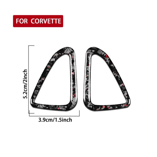 2pcs/Set Forged Gold Foil Carbon Fiber Car Door Air Outlet Decorative Sticker for Chevrolet Corvette C8 2020-, Left and Right Driver(Red) - Car Interior Mouldings by buy2fix | Online Shopping UK | buy2fix