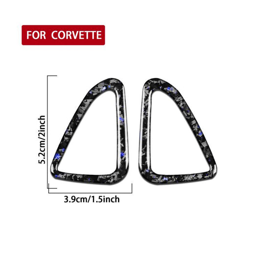 2pcs/Set Forged Gold Foil Carbon Fiber Car Door Air Outlet Decorative Sticker for Chevrolet Corvette C8 2020-, Left and Right Driver(Blue) - Car Interior Mouldings by buy2fix | Online Shopping UK | buy2fix