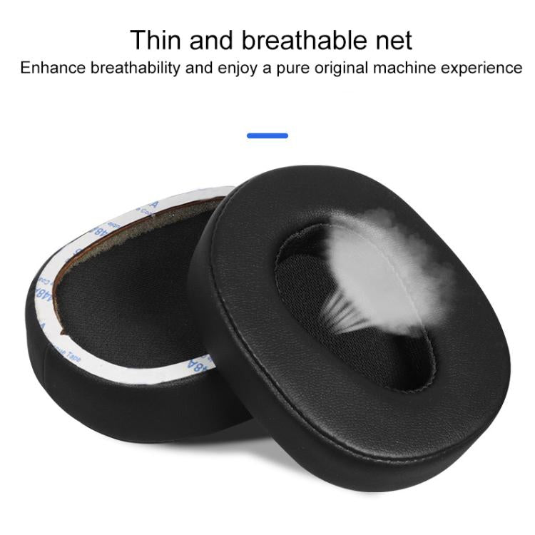 2pcs Protein Leather Replacement Earpads For 1MORE MK801(Black) - Earmuff & Pad by buy2fix | Online Shopping UK | buy2fix