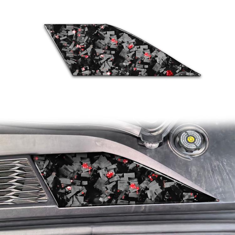 Forged Gold Foil Carbon Fiber Car Front Storage Vents Decorative Sticker for Chevrolet Corvette C8 2020-, Left Driver(Red) - Car Interior Mouldings by buy2fix | Online Shopping UK | buy2fix