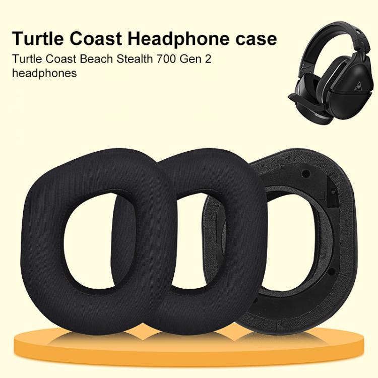 1 Pair Protein Leather Ice Silk Cloth Replacement Earpads For Turtle Beach Stealth 700 Gen 2(Black) - Earmuff & Pad by buy2fix | Online Shopping UK | buy2fix