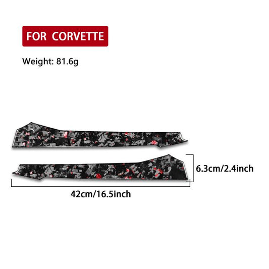 2pcs/Set Forged Gold Foil Carbon Fiber Car Front Sides Air Vents Decorative Sticker for Chevrolet Corvette C8 2020-, Left and Right Driver(Red) - Car Interior Mouldings by buy2fix | Online Shopping UK | buy2fix