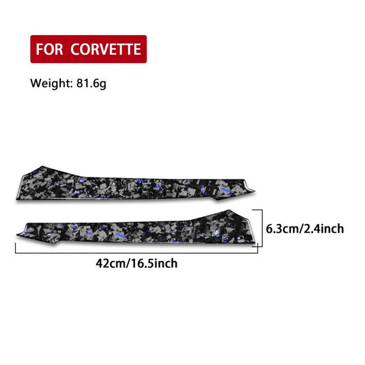 2pcs/Set Forged Gold Foil Carbon Fiber Car Front Sides Air Vents Decorative Sticker for Chevrolet Corvette C8 2020-, Left and Right Driver(Blue) - Car Interior Mouldings by buy2fix | Online Shopping UK | buy2fix