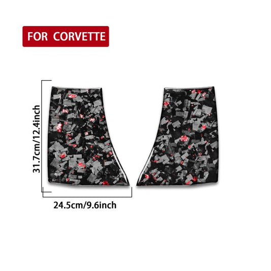 2pcs/Set Forged Gold Foil Carbon Fiber Car Body Exhaust Port Decorative Sticker for Chevrolet Corvette C8 2020-, Left and Right Driver(Red) - Car Interior Mouldings by buy2fix | Online Shopping UK | buy2fix