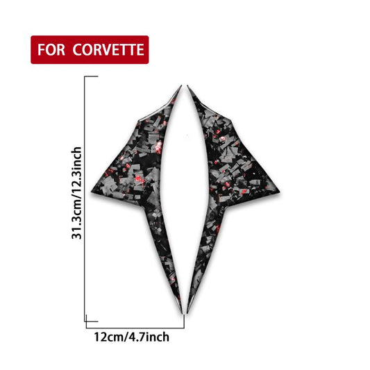 2pcs/Set Forged Gold Foil Carbon Fiber Car Inside Door Decorative Sticker for Chevrolet Corvette C8 2020-, Left and Right Driver(Red) - Car Interior Mouldings by buy2fix | Online Shopping UK | buy2fix