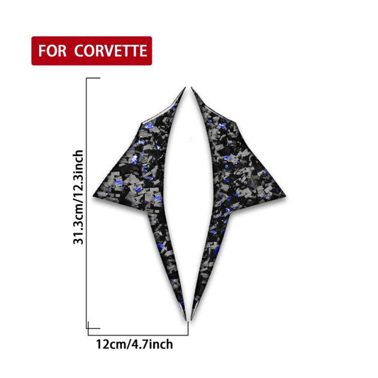 2pcs/Set Forged Gold Foil Carbon Fiber Car Inside Door Decorative Sticker for Chevrolet Corvette C8 2020-, Left and Right Driver(Blue) - Car Interior Mouldings by buy2fix | Online Shopping UK | buy2fix