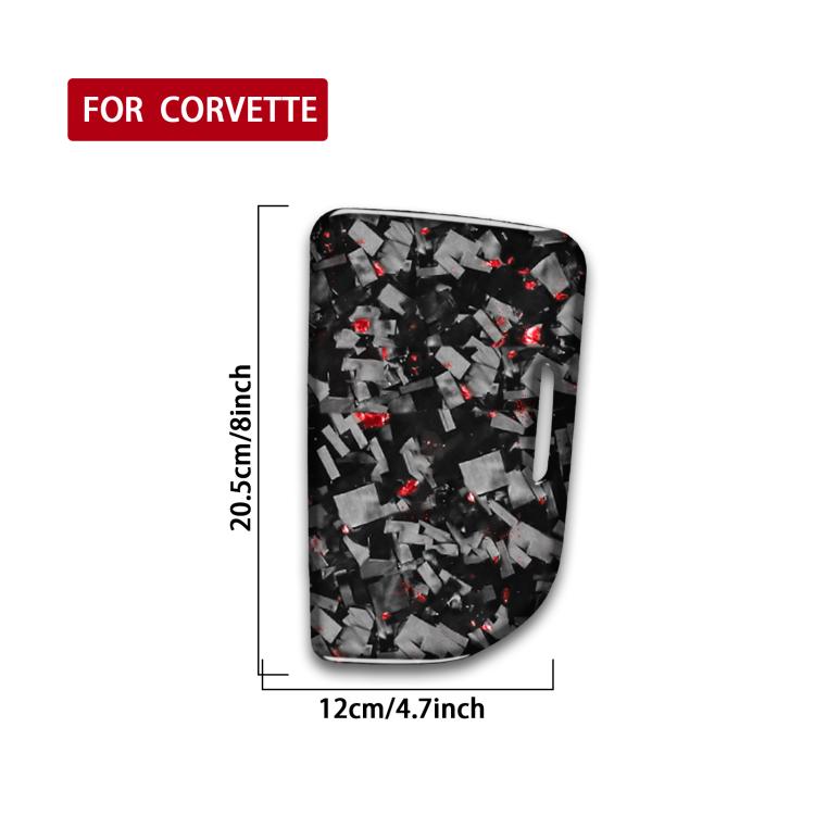 Forged Gold Foil Carbon Fiber Car Central Control Cup Cover Decorative Sticker for Chevrolet Corvette C8 2020-, Right Driver(Red) - Car Interior Mouldings by buy2fix | Online Shopping UK | buy2fix
