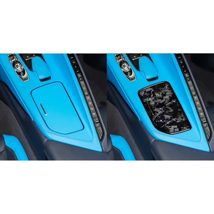 Forged Gold Foil Carbon Fiber Car Central Control Cup Cover Decorative Sticker for Chevrolet Corvette C8 2020-, Left Driver(Blue) - Car Interior Mouldings by buy2fix | Online Shopping UK | buy2fix
