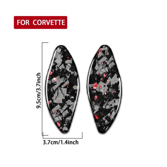 2pcs/Set Forged Gold Foil Carbon Fiber Car Inside Door Bowl Decorative Sticker for Chevrolet Corvette C8 2020-, Left and Right Driver(Red) - Car Interior Mouldings by buy2fix | Online Shopping UK | buy2fix