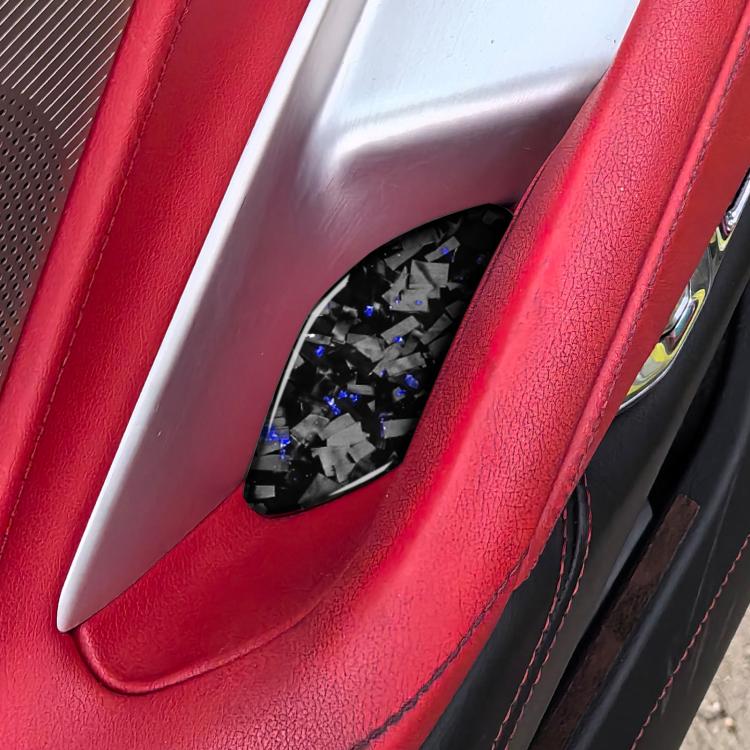 2pcs/Set Forged Gold Foil Carbon Fiber Car Inside Door Bowl Decorative Sticker for Chevrolet Corvette C8 2020-, Left and Right Driver(Blue) - Car Interior Mouldings by buy2fix | Online Shopping UK | buy2fix