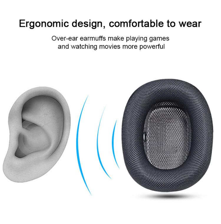 For Apple AirPods Max 2pcs Roller Cloth Magnetic Earphone Covers(Light Gray) - Earmuff & Pad by buy2fix | Online Shopping UK | buy2fix