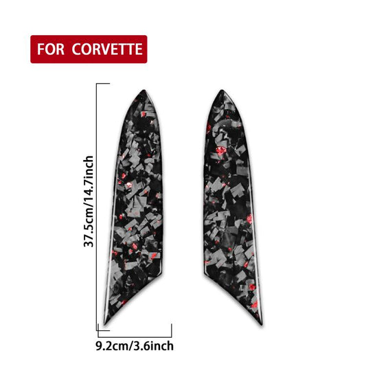 2pcs/Set Forged Gold Foil Carbon Fiber Car Inside Armrest Panel Decorative Sticker for Chevrolet Corvette C8 2020-, Left and Right Driver(Red) - Car Interior Mouldings by buy2fix | Online Shopping UK | buy2fix