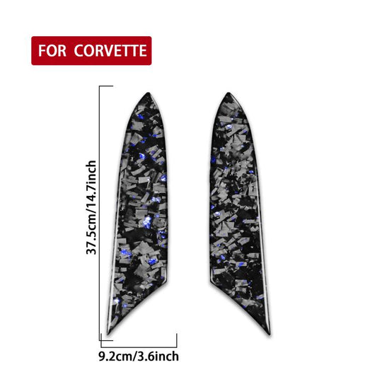 2pcs/Set Forged Gold Foil Carbon Fiber Car Inside Armrest Panel Decorative Sticker for Chevrolet Corvette C8 2020-, Left and Right Driver(Blue) - Car Interior Mouldings by buy2fix | Online Shopping UK | buy2fix