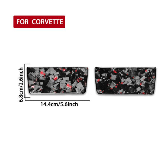 2pcs/Set Forged Gold Foil Carbon Fiber Car Makeup Mirror Panel Decorative Sticker for Chevrolet Corvette C8 2020-, Left and Right Driver(Red) - Car Interior Mouldings by buy2fix | Online Shopping UK | buy2fix
