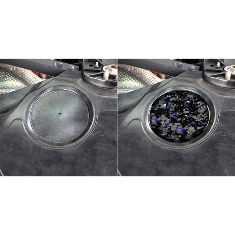 Forged Gold Foil Carbon Fiber Car Engine Compartment Side Decorative Sticker for Chevrolet Corvette C8 2020-, Left and Right Driver(Blue) - Car Interior Mouldings by buy2fix | Online Shopping UK | buy2fix