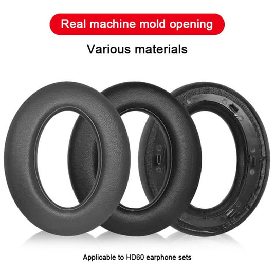 For Meizu HD60 2pcs Protein Leather Snap-on Type Earphone Covers(Black) - Earmuff & Pad by buy2fix | Online Shopping UK | buy2fix