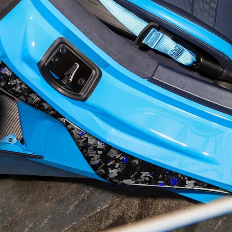 4pcs/Set Forged Gold Foil Carbon Fiber Car Door Armrest Side Decorative Sticker for Chevrolet Corvette C8 2020-, Left and Right Driver(Blue) - Car Interior Mouldings by buy2fix | Online Shopping UK | buy2fix