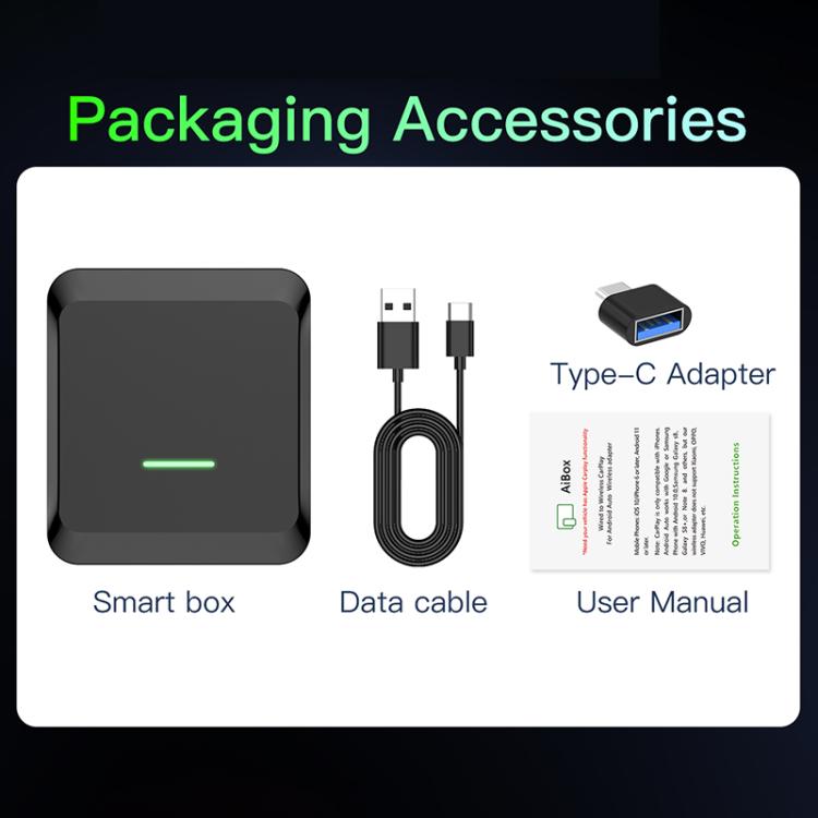 A113 Android 13 Wired CarPlay, Android Auto to Wireless Smart Box(Black) - Bluetooth Adapters by buy2fix | Online Shopping UK | buy2fix