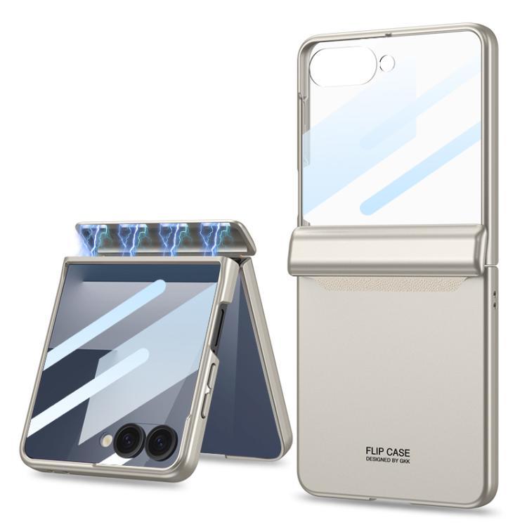 For Samsung Galaxy Z Flip7 5G GKK Integrated HD Film Magnetic Full Coverage Flip Phone Case(Titanium Grey) - Galaxy Z Flip7 5G Cases by GKK | Online Shopping UK | buy2fix