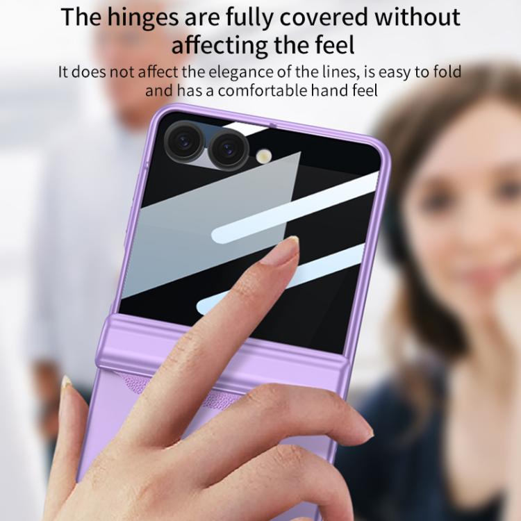 For Samsung Galaxy Z Flip7 5G GKK Integrated Privacy Film Magnetic Full Coverage Flip Phone Case(Pink) - Galaxy Z Flip7 5G Cases by GKK | Online Shopping UK | buy2fix