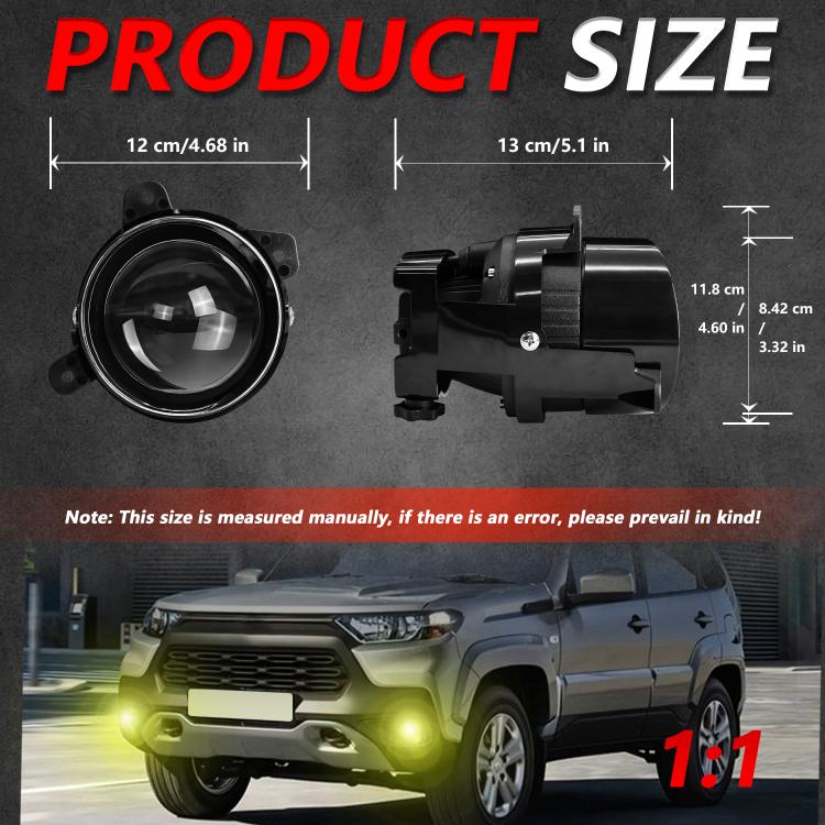 T11 2pcs/Pack 55W 3 inch High Power Dual Lens Fog Light, Left and Right Oblique Angle for LADA 2190 / 2192 - Fog / Driving Lights by buy2fix | Online Shopping UK | buy2fix