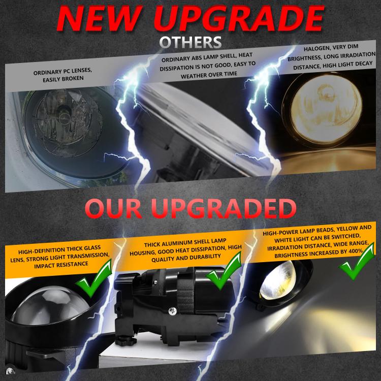 T11 2pcs/Pack 55W 3 inch High Power Dual Lens Fog Light, Left and Right Oblique Angle for LADA 2190 / 2192 - Fog / Driving Lights by buy2fix | Online Shopping UK | buy2fix