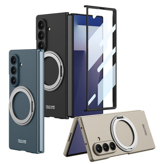 For Samsung Galaxy Z Fold7 5G GKK Integrated Ultra-thin Full Cover Magnetic Phone Case with Rotating Bracket(Green) - Galaxy Z Fold7 5G Cases by GKK | Online Shopping UK | buy2fix