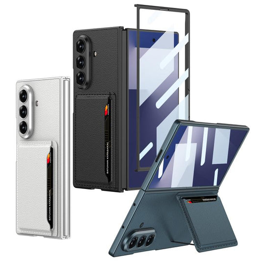 For Samsung Galaxy Z Fold7 5G GKK Integrated Ultra-thin Leather Phone Case with Card Slots(Carbon Fiber) - Galaxy Z Fold7 5G Cases by GKK | Online Shopping UK | buy2fix