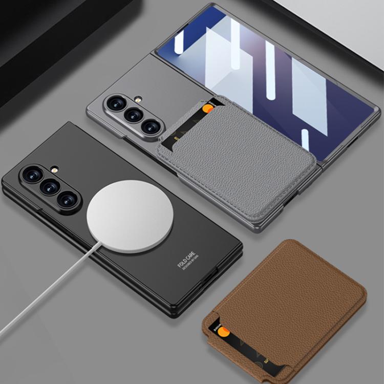For Samsung Galaxy Z Fold7 5G GKK Integrated Magnetic Folding Card Bag Phone Case(Carbon Fiber) - Galaxy Z Fold7 5G Cases by GKK | Online Shopping UK | buy2fix