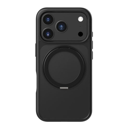 For iPhone 17 Pro Max Kalebol Frosted MagSafe Holder Acrylic Hybrid TPU Phone Case(Black) - iPhone 17 Pro Max Cases by Kalebol | Online Shopping UK | buy2fix