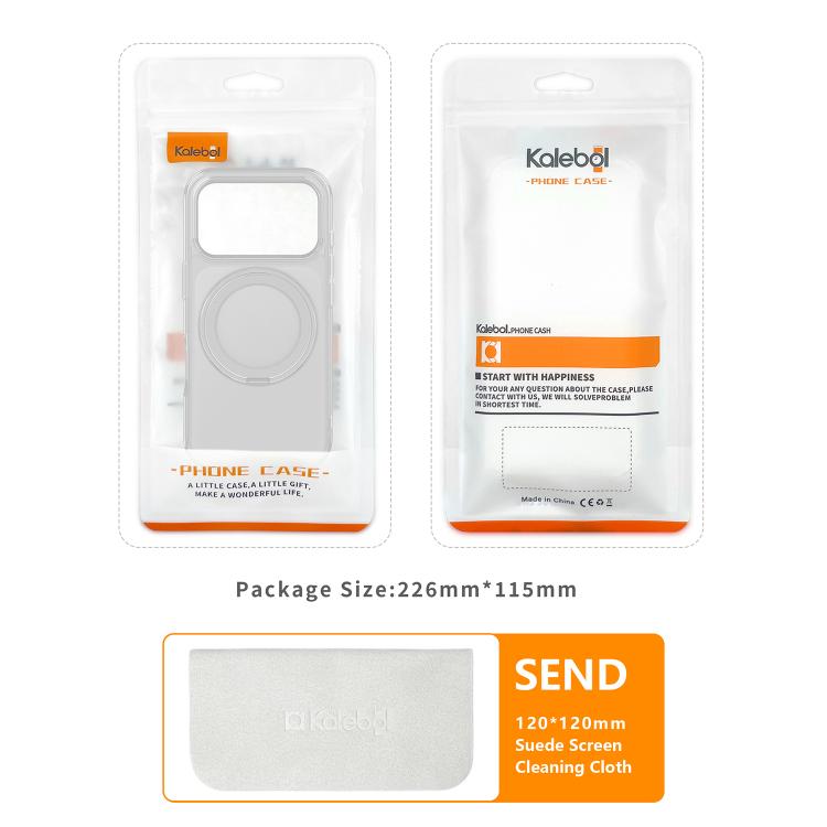 For iPhone 17 Pro Max Kalebol Frosted MagSafe Holder Acrylic Hybrid TPU Phone Case(Transparent) - iPhone 17 Pro Max Cases by Kalebol | Online Shopping UK | buy2fix