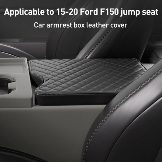 Car Central Armrest Box Protective Leather Cover Mat for Ford F150 2015-2022(Black) - Seat Accessories by buy2fix | Online Shopping UK | buy2fix