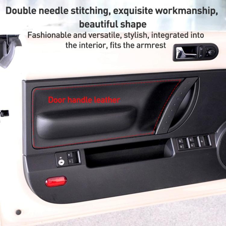 2pcs/Set Car Modified Microfiber Leather Door Panel Cover for Volkswagen Beetle 1998-2010(Black) - Car Interior Mouldings by buy2fix | Online Shopping UK | buy2fix