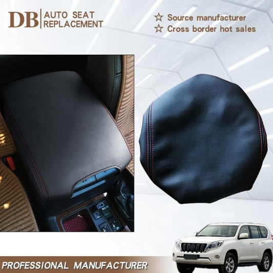 Car Central Armrest Box Protective Leather Cover for Toyota Prado 2010-2019(Black Grey) - Seat Accessories by buy2fix | Online Shopping UK | buy2fix