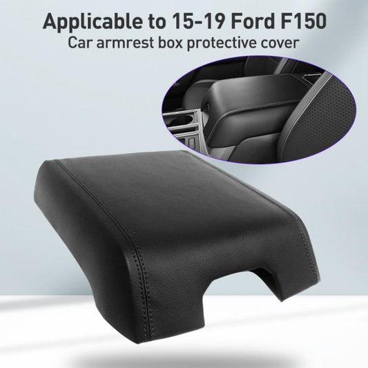 Car Central Armrest Box Protective Leather Cover Mat for Ford F150 2015-2020(Black) - Seat Accessories by buy2fix | Online Shopping UK | buy2fix