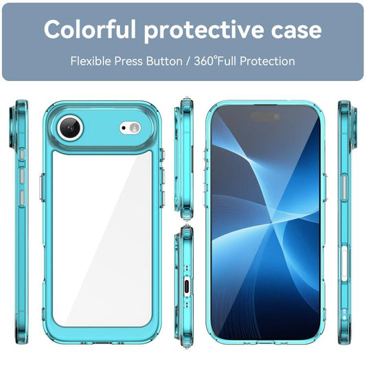 For iPhone Air Colorful Series Acrylic + TPU Phone Case(Transparent Blue) - iPhone Air Cases by buy2fix | Online Shopping UK | buy2fix