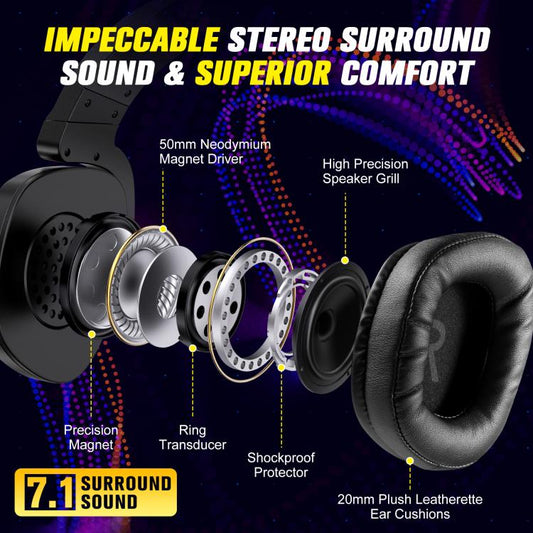 ONIKUMA S22 RGB Head-mounted Wired Gaming Earphone(Black) - Multimedia Headset by ONIKUMA | Online Shopping UK | buy2fix