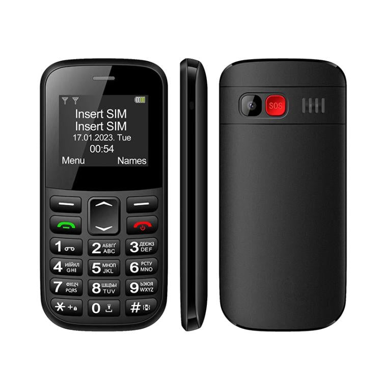 MXMID B210 Keypad Phone, 1.77 inch SC6531E, LED Flashlight, Big Keyboard Big Fonts, SOS, Network: 2G, Dual SIM, Plug:EU Plug(Black) - Others by buy2fix | Online Shopping UK | buy2fix