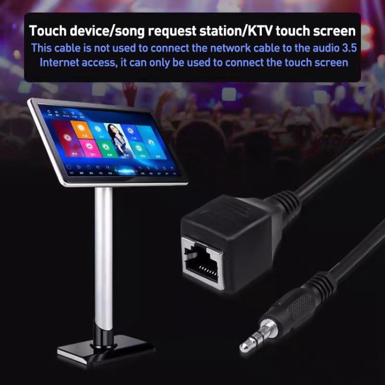 3.5mm Male to RJ45 Female Network Port Touch Screen Adapter Cable for Thunderstone(Black) - Power Cord by buy2fix | Online Shopping UK | buy2fix