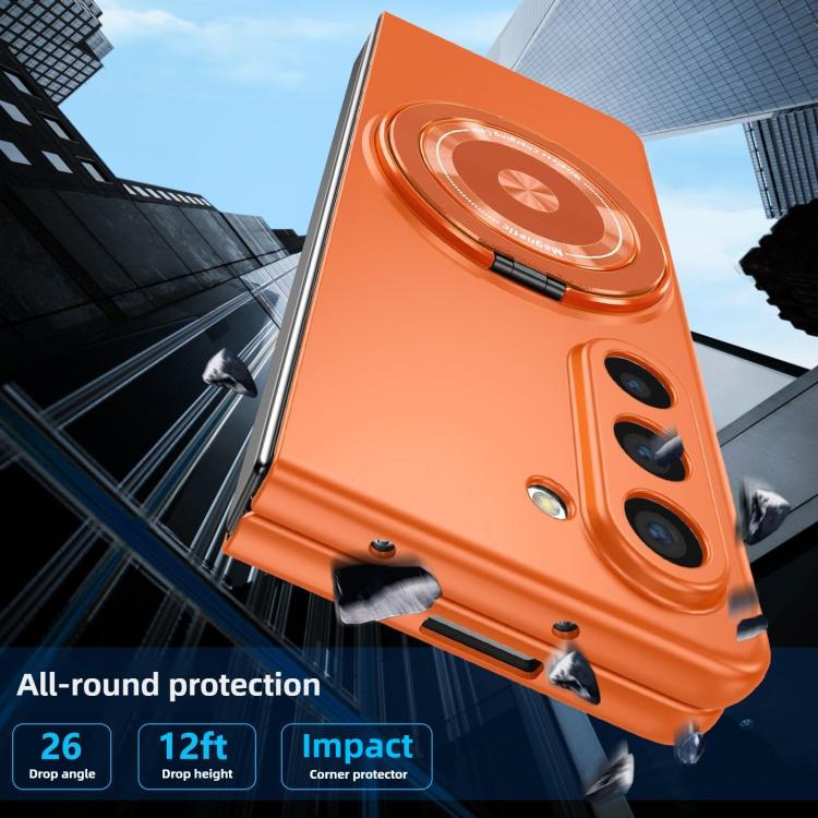 For Samsung Galaxy Z Fold7 Kalebol MagSafe Rotation Holder PC Phone Case(Orange) - Galaxy Z Fold7 5G Cases by Kalebol | Online Shopping UK | buy2fix