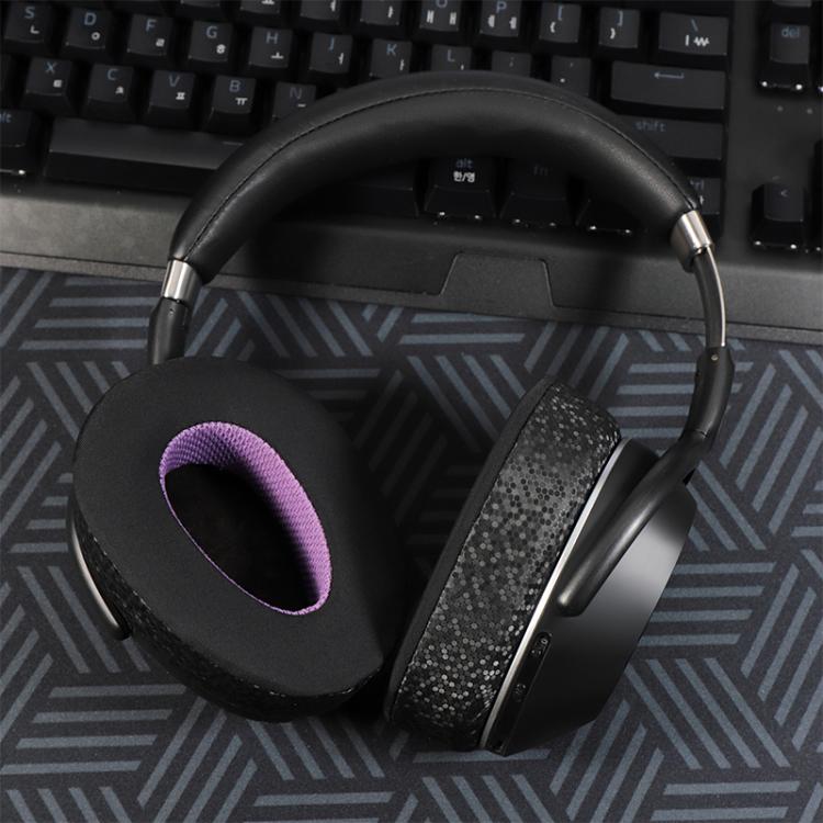 2pcs Snap-on Replacement Earpads For Sennheiser PXC550 / PXC480 / MB660, Material:Magic Ice Leather(Black Purple) - Earmuff & Pad by buy2fix | Online Shopping UK | buy2fix